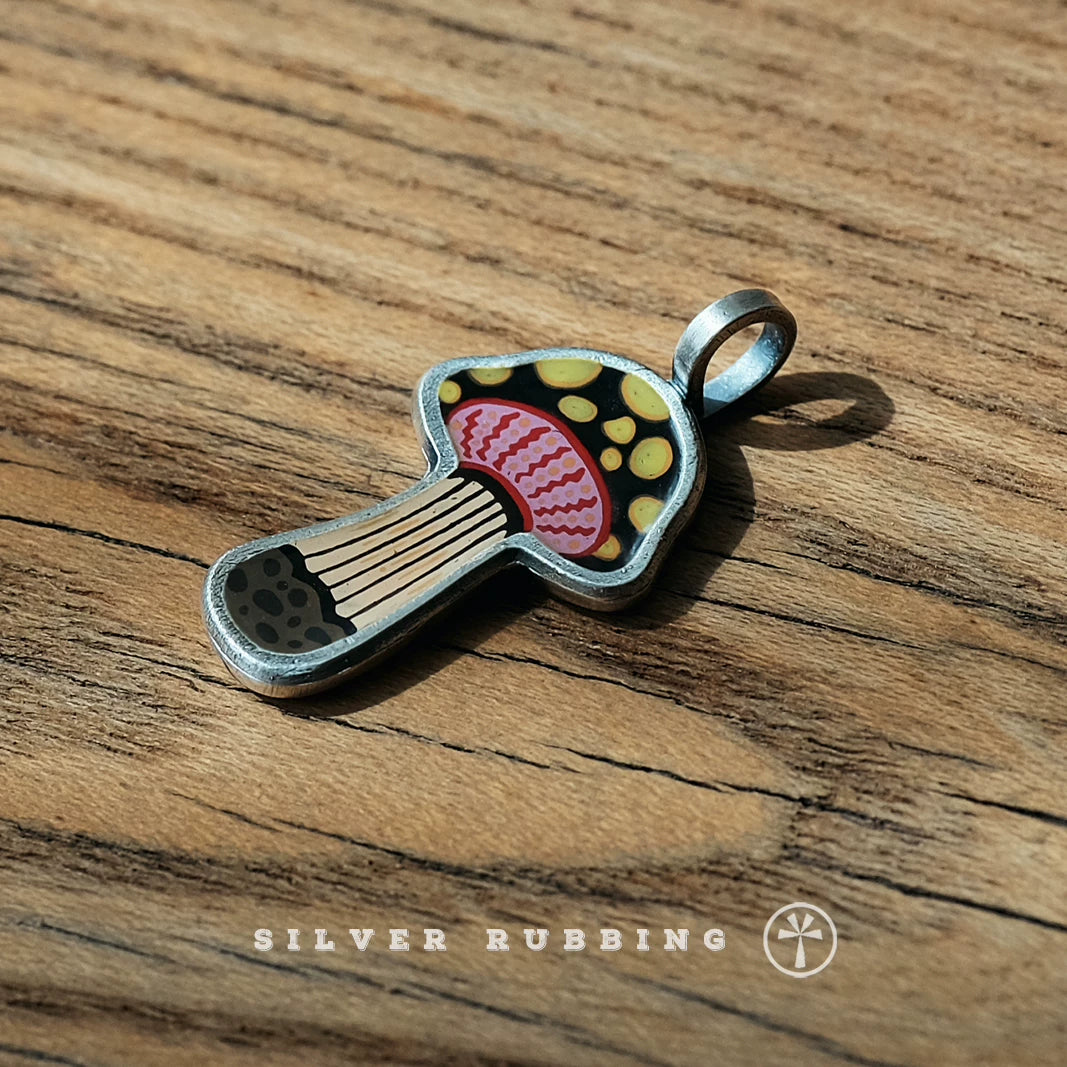 Original Handmade Unique Enamel Painting Pendant 999 Pure Silver Necklace Independent Designer Handcrafted Niche Fine Jewelry For Women Daily Wear And Gift Giving