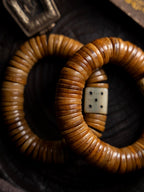 Authentic Tibetan Old Yak Bone Prayer Beads Single Loop Bracelet Men Natural Ling Bone Handstring for Hand Playing Collection