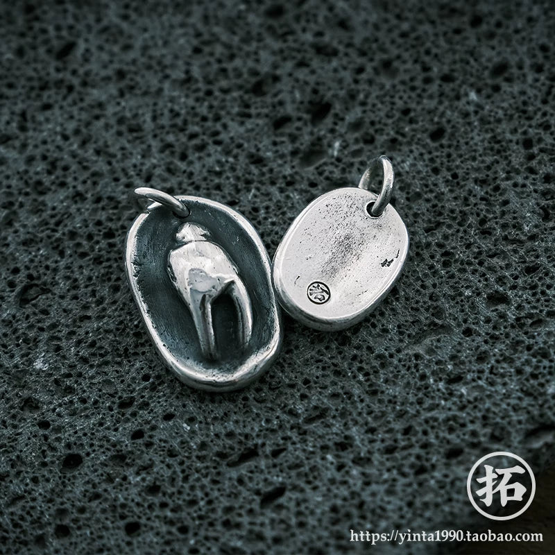 Unique Independent Handmade 999 Pure Silver Coin Charm Pendant Necklace Friends Themed Sterling Silver Jewelry For Retail Silver Jewelry Store