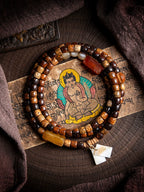 Original Design Vintage Star Moon Bodhi Seed Aged Chen Zi Buddha Beads Multi loop Couple Wrist Bracelet Hand String for Men and Women
