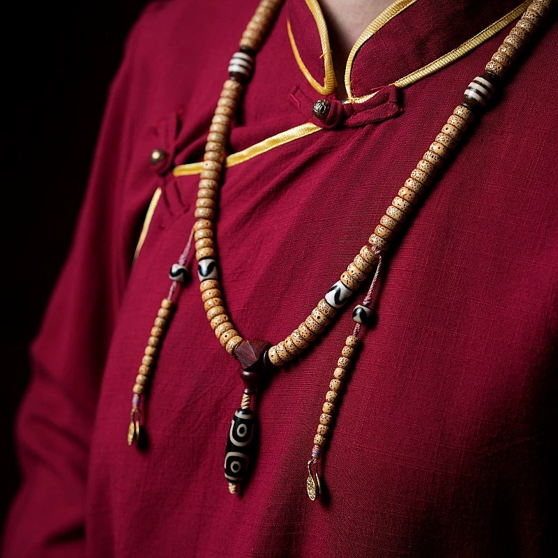 Original Tibetan Style 108 Beads Natural Star-Moon Bodhi Seed Prayer Beads Mala Bracelet Necklace For Both Men And Women Handmade