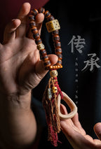 Inherited Tibetan Natural Old Material Yak Bone Prayer Beads Bracelet Single Circle Handheld Beaded Bracelet for Men Bone GAGA Collectible Hand Play Bracelet