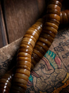 Traditional Tibetan Reversed Gaga Old Yak Bone 108 Beads Prayer Mala Mens Bracelet Natural Spirit Bone Buddhist Rosary