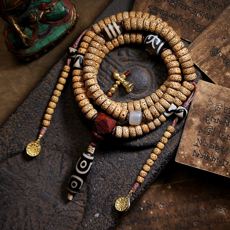 Original Tibetan Style 108 Beads Natural Star-Moon Bodhi Seed Prayer Beads Mala Bracelet Necklace For Both Men And Women Handmade