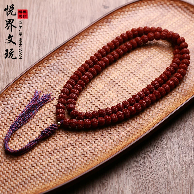 Natural bot manipulation jade pulp small vajra bodhi bracelet 108 beads bracelet men and women six petals cultural play