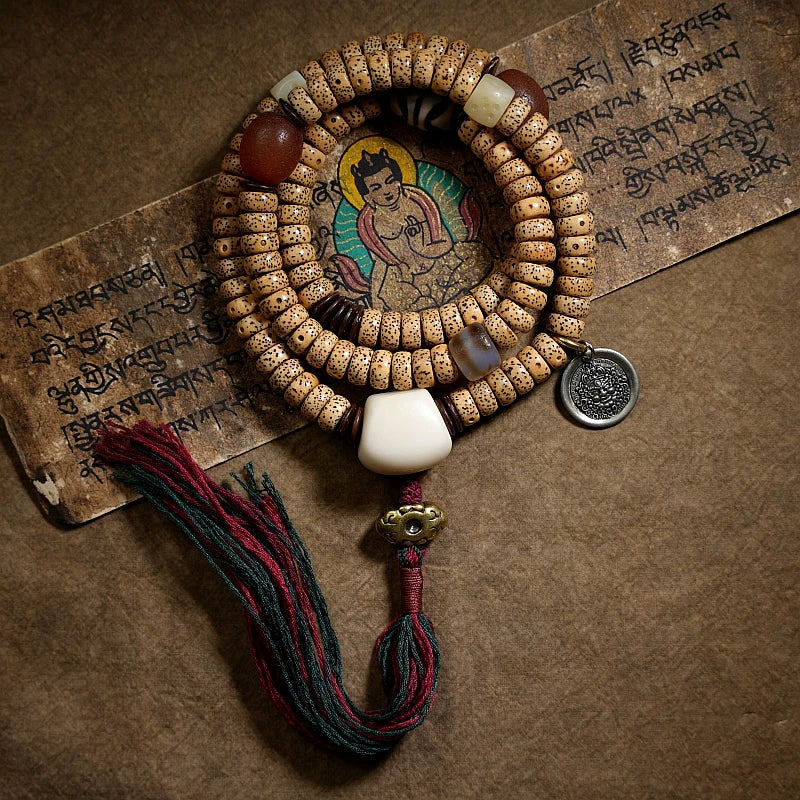 Original Tibetan Style 108 Beads Natural Star-Moon Bodhi Mala Prayer Beads Bracelet Necklace Unisex Hand String For Meditation Jewelry
