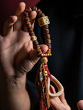 Inherited Tibetan Natural Old Material Yak Bone Prayer Beads Bracelet Single Circle Handheld Beaded Bracelet for Men Bone GAGA Collectible Hand Play Bracelet