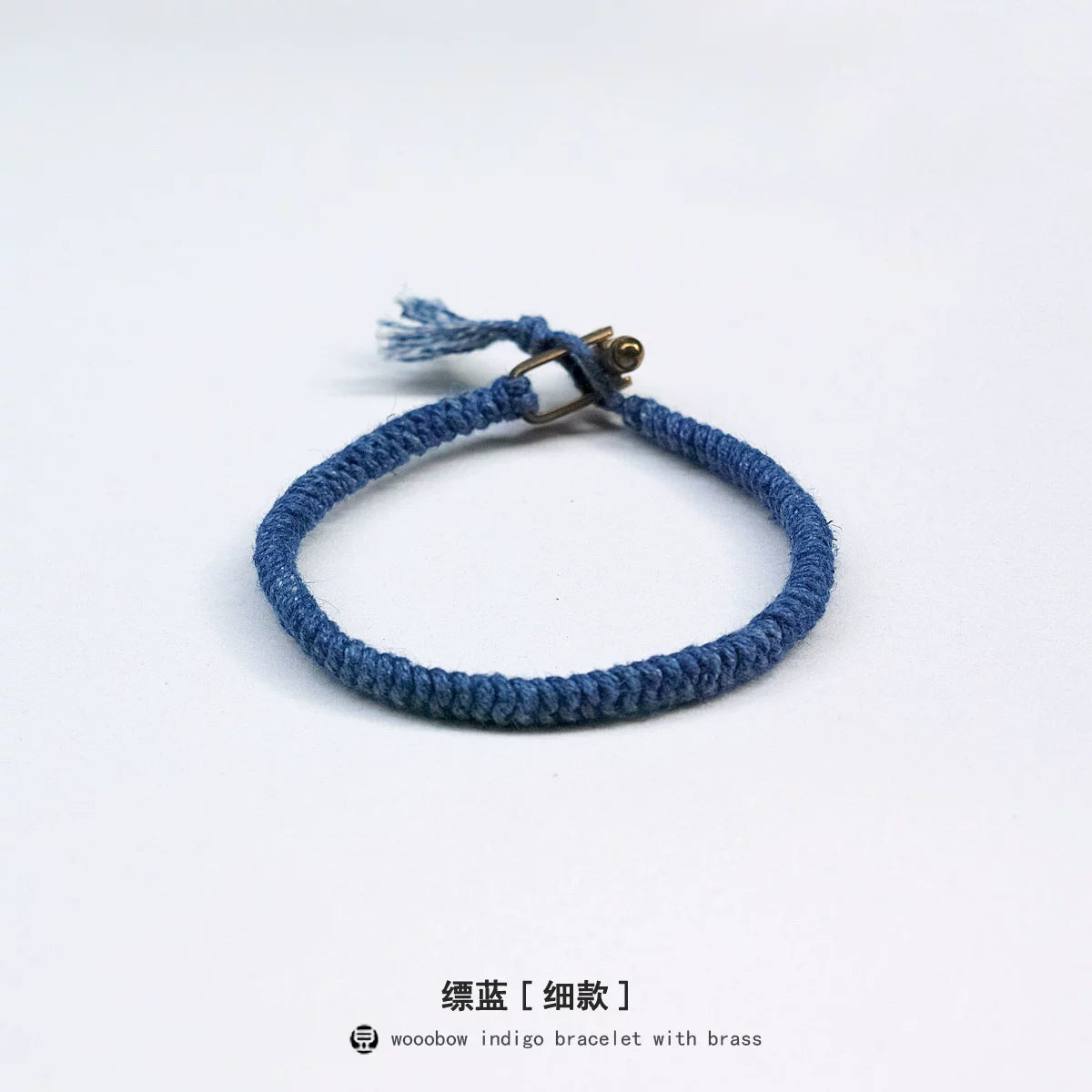 Handmade Braided Diamond Knot Cotton Linen Indigo Dyed Bracelet With Brass T Clasp Unisex Couple Woven Bangle Trendy Fashion Jewelry Gift For Men And Women