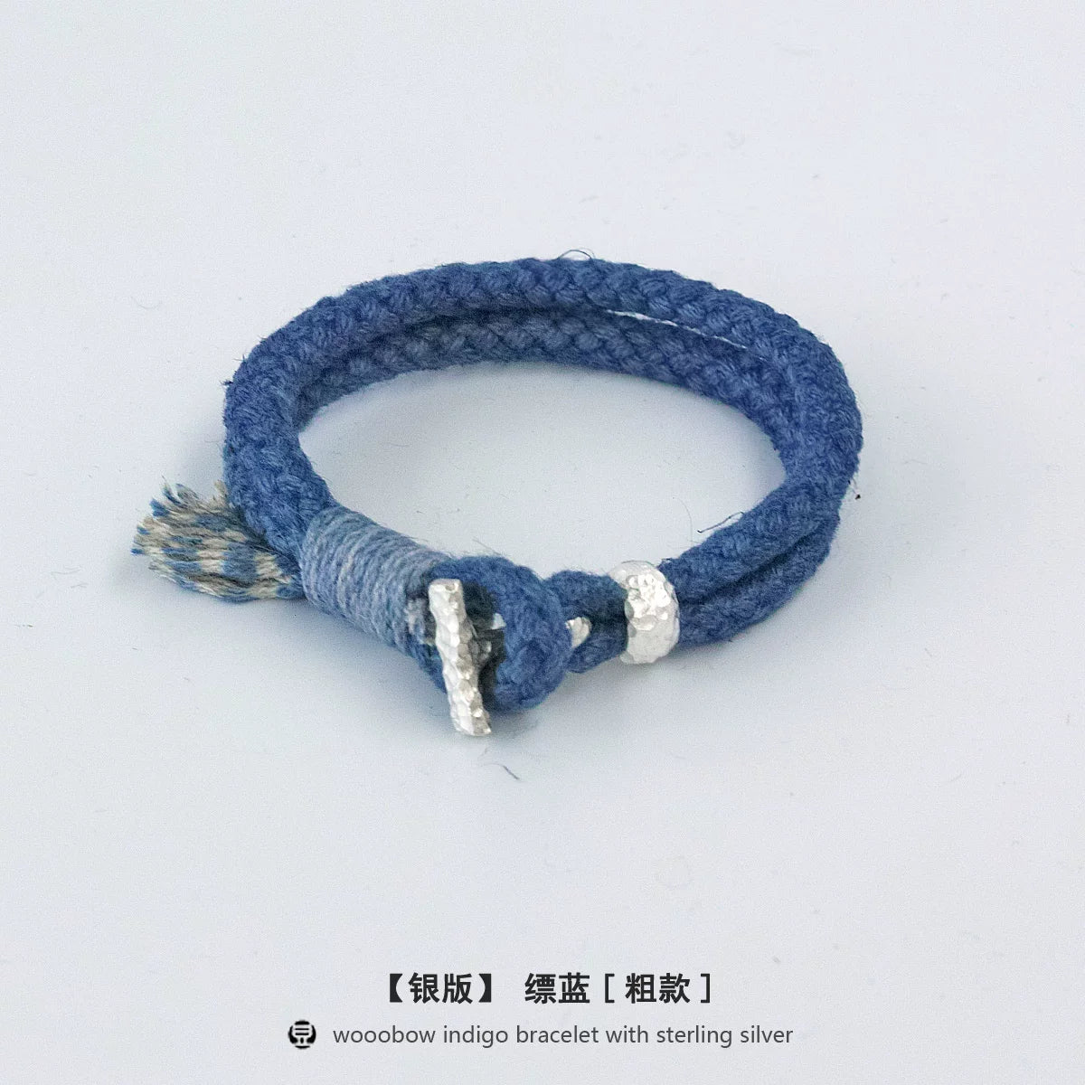 Handmade Indigo Dyed Cotton Linen Braided T Buckle Bracelet Antique Brass Clasp Unisex Couple Woven Bracelet Trendy Street Style Fashion Jewelry Gift for Men Women Boyfriend Girlfriend