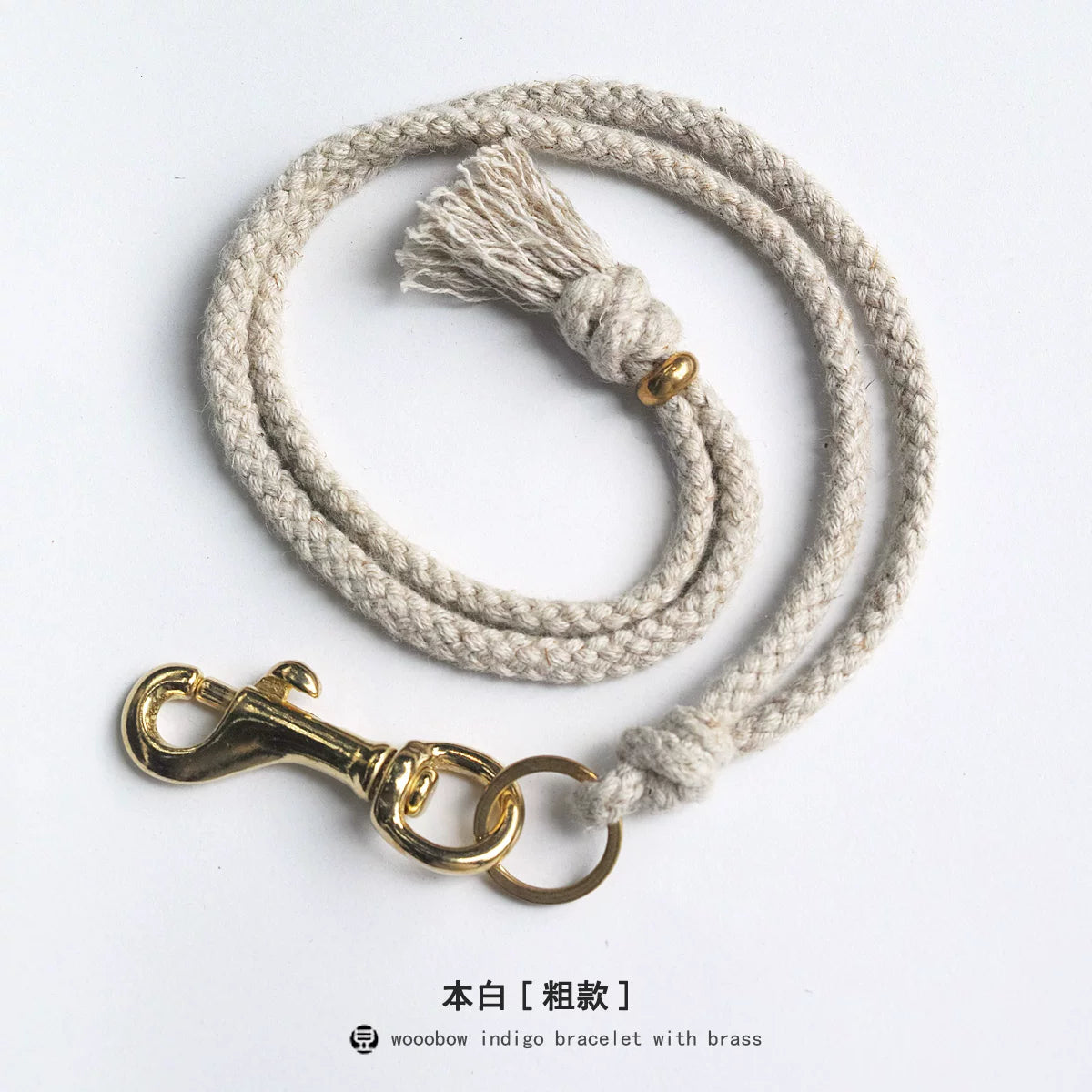 Hand Woven Cotton Linen Indigo Dyed Khaki Neck Lanyard Necklace For Phone ID Badge Key Vintage Casual Trendy Gift For Men Women Crafted Boho Style Neck Strap Hanging Chain