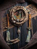 108 Beads Authentic Tibetan Natural Yak Bone Mala Prayer Beads Bracelet For Men Handmade Tibetan Yak Bone Lucky Spirit Beads Vintage Wenge Craft Prayer Beads