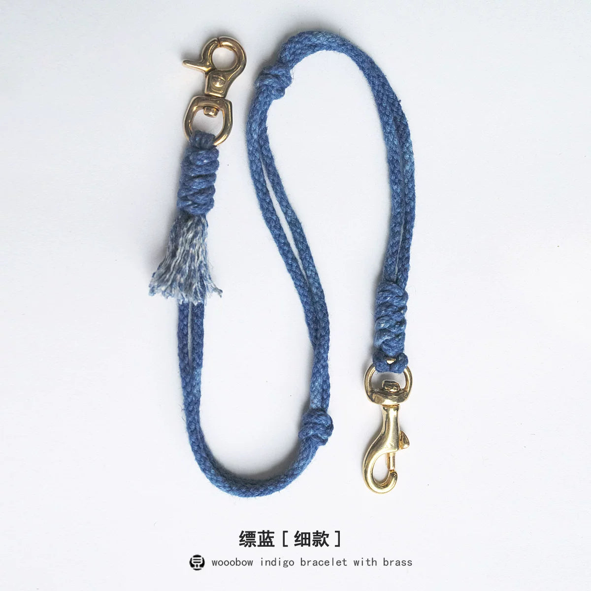 Hand Woven Cotton Linen Indigo Strap Vintage Style Lanyard for Wallet Phone Badge ID Key Chain Waist Belt Unique Fashion Gift for Men Women