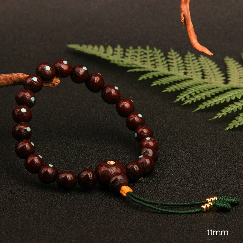 Natural round Nepalese phoenix eye Bodhi bracelet, Buddha beads, small single circle, handheld men's and women's rosary beads, beeswax accessories, Wenwan