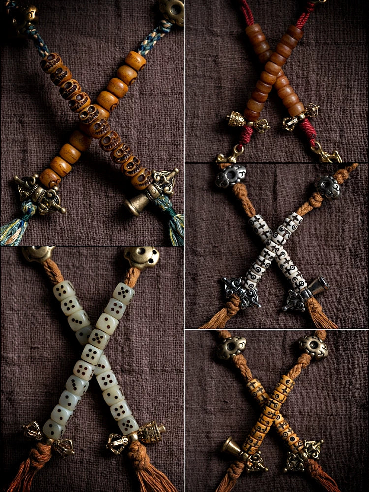 Authentic Tibetan Kajegdo Standard Counter Beads Accessory Yak Bone Camel Bone Mala Bracelet Side Pendant Tassel Small Tibetan Element Jewelry