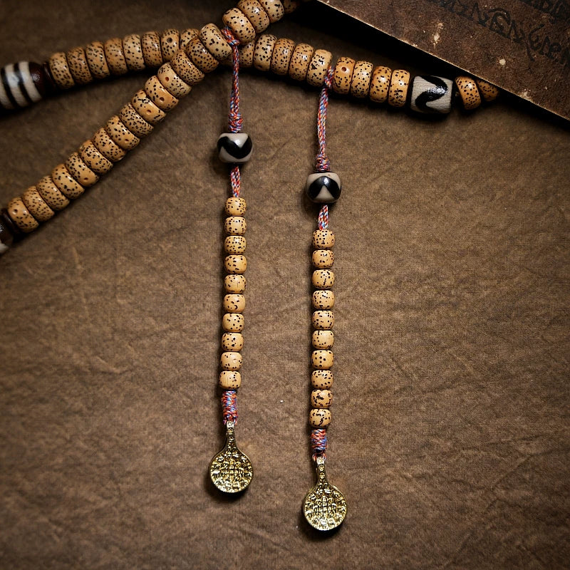 Original Tibetan Style 108 Beads Natural Star-Moon Bodhi Seed Prayer Beads Mala Bracelet Necklace For Both Men And Women Handmade