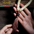 Tibetan Yak Bone 108 Beads Mala Prayer Bracelet For Men Hand Playable Tibetan Style Yak Horn Bone Mala Beads Bracelet Vintage 108 Beads Buddhist Rosary Wrist Bangle Men's Meditation Handheld Prayer Beads