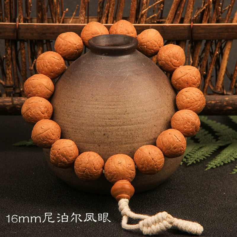 Natural round Nepalese phoenix eye Bodhi bracelet, Buddha beads, small single circle, handheld men's and women's rosary beads, beeswax accessories, Wenwan
