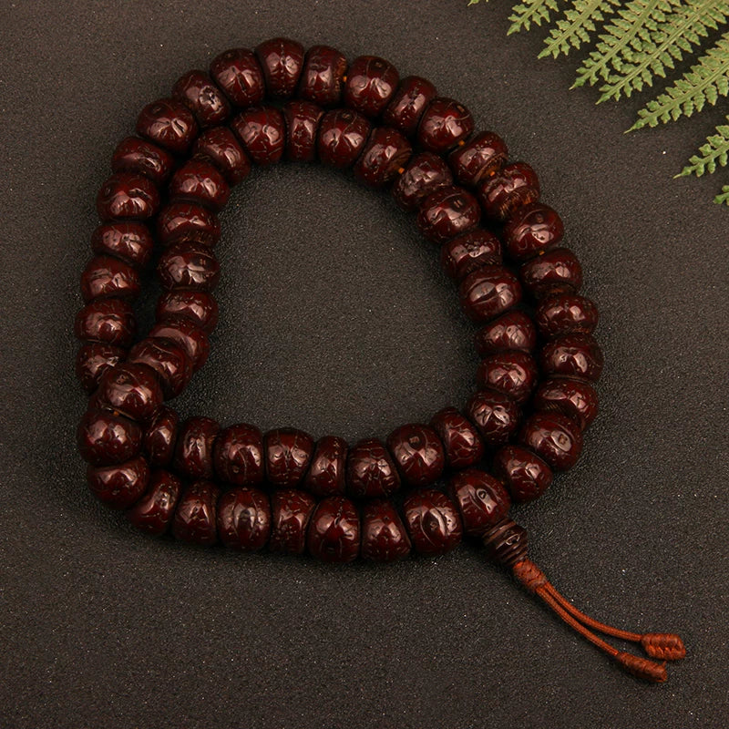 Natural round Nepalese phoenix eye Bodhi bracelet, Buddha beads, small single circle, handheld men's and women's rosary beads, beeswax accessories, Wenwan