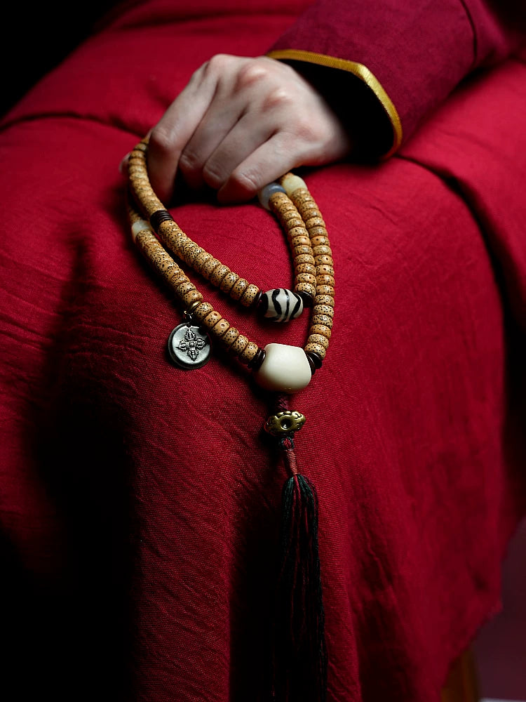 Original Tibetan Style 108 Beads Natural Star-Moon Bodhi Mala Prayer Beads Bracelet Necklace Unisex Hand String For Meditation Jewelry