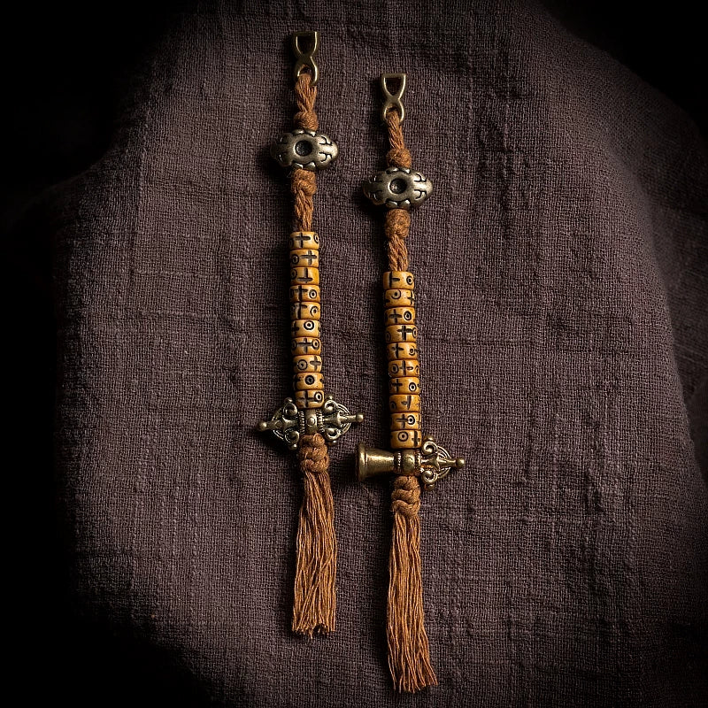 Authentic Tibetan Kajegdo Standard Counter Beads Accessory Yak Bone Camel Bone Mala Bracelet Side Pendant Tassel Small Tibetan Element Jewelry