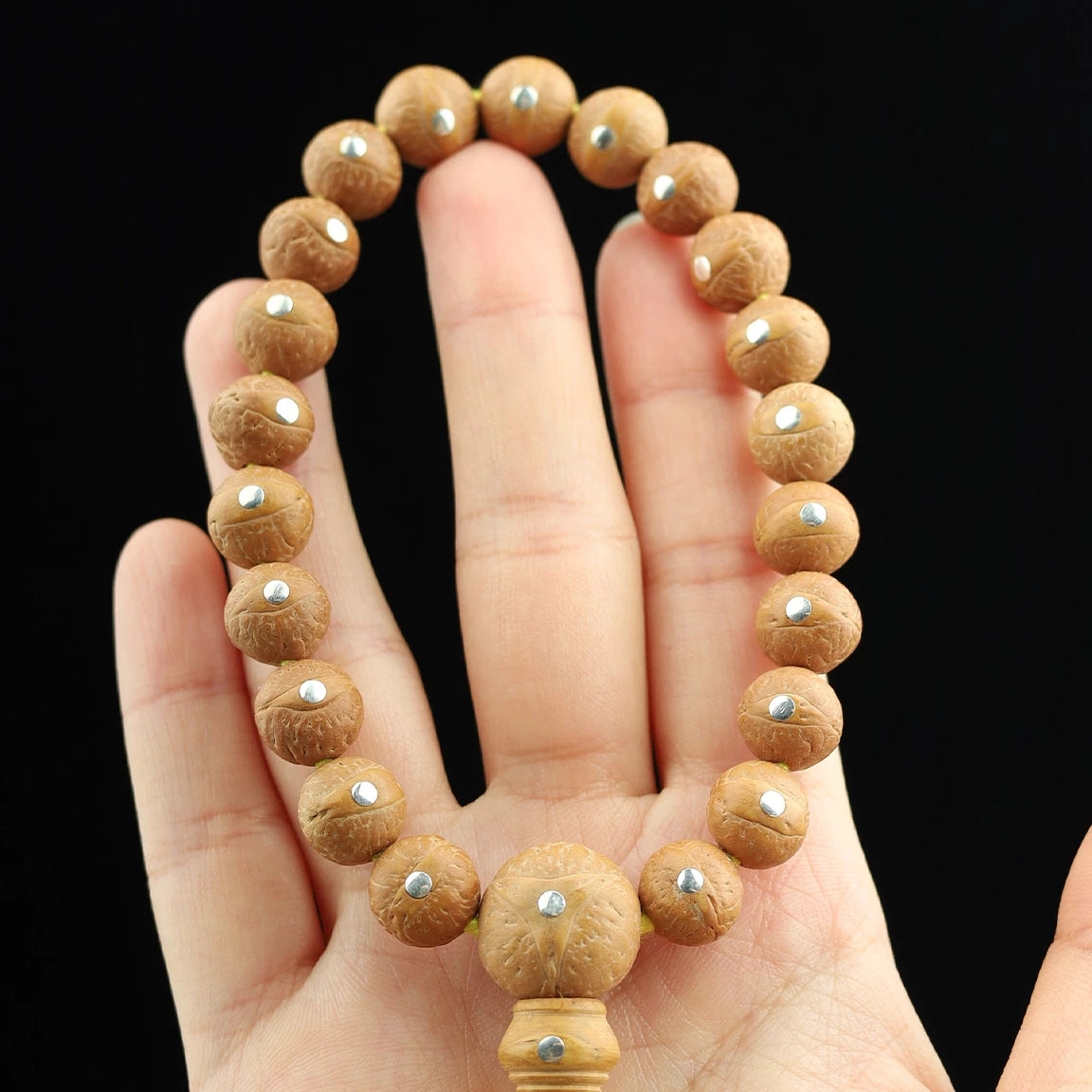 Cheng Xianhe, Nepal Small Phoenix Eye Bodhi Custom Inlaid Gold, Silver and Copper Green Pine Nails Red Skin Yellow Skin Single Warehouse Thick Skin