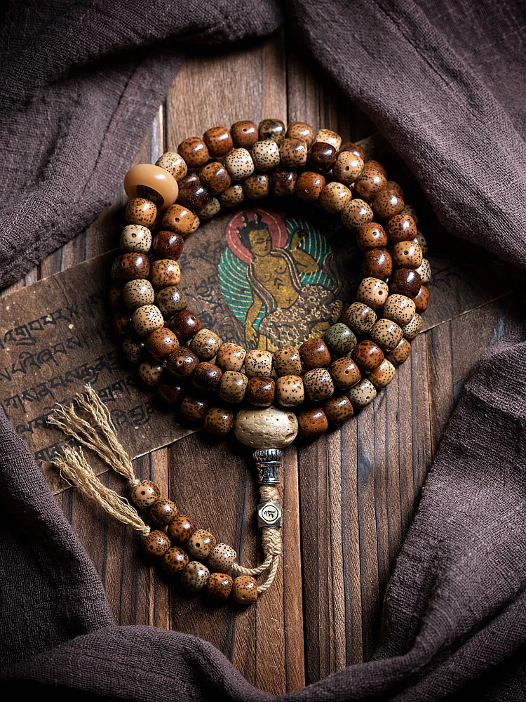 108 Beads Vintage Aged Star Moon Bodhi Seed Mala Prayer Beads Bracelet Aged Chen Seed Xingyue Bodhi Hand String Jewelry Accessory For Meditation Prayer Jewelry