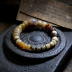 Original Design Natural Yak Bone Camel Bone Multi Treasure Tibetan Buddha Bead Bone Bracelet For Men Tibetan Style Unisex Couple Mixed Matching Wrist Bracelet