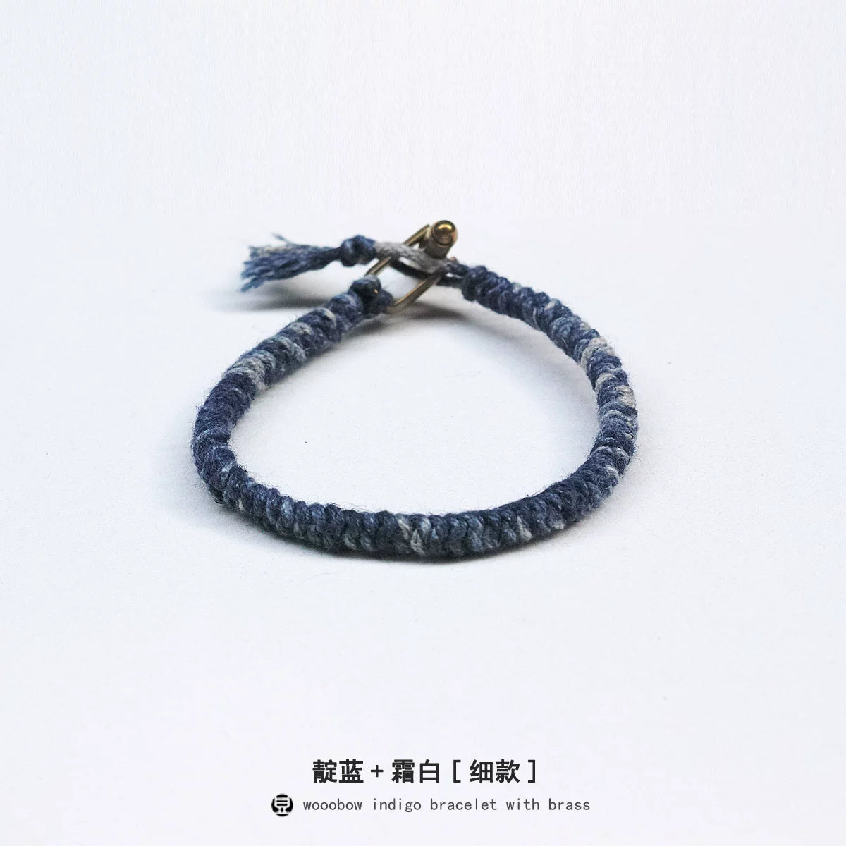 Handmade Braided Diamond Knot Cotton Linen Indigo Dyed Bracelet With Brass T Clasp Unisex Couple Woven Bangle Trendy Fashion Jewelry Gift For Men And Women