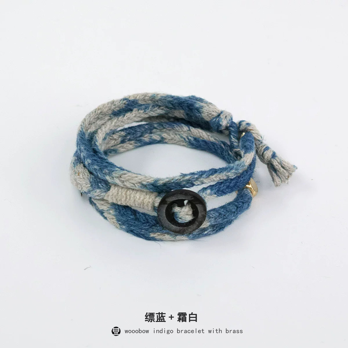 Handmade Original Five Strand Braided Bracelet Pure Silver Indigo Dyed Cotton Linen Couple Wristband Unisex Hand Braided Rope Bracelet Handcrafted Blue Dyed Fashion Adjustable Jewelry for Men and Women