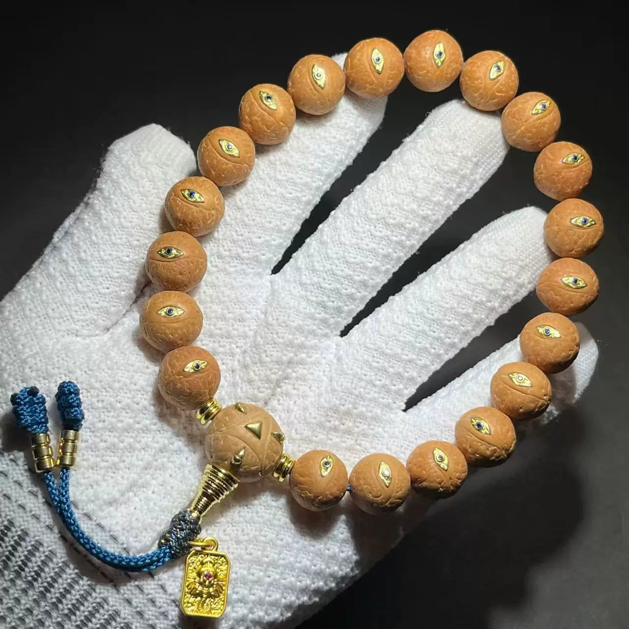 Genuine Nepalese Phoenix Eye Bodhi Bracelet Original Seed Inlaid Faro Eye Dragon Claw Handheld Wenwan Rosary Bead Factory Direct Sales