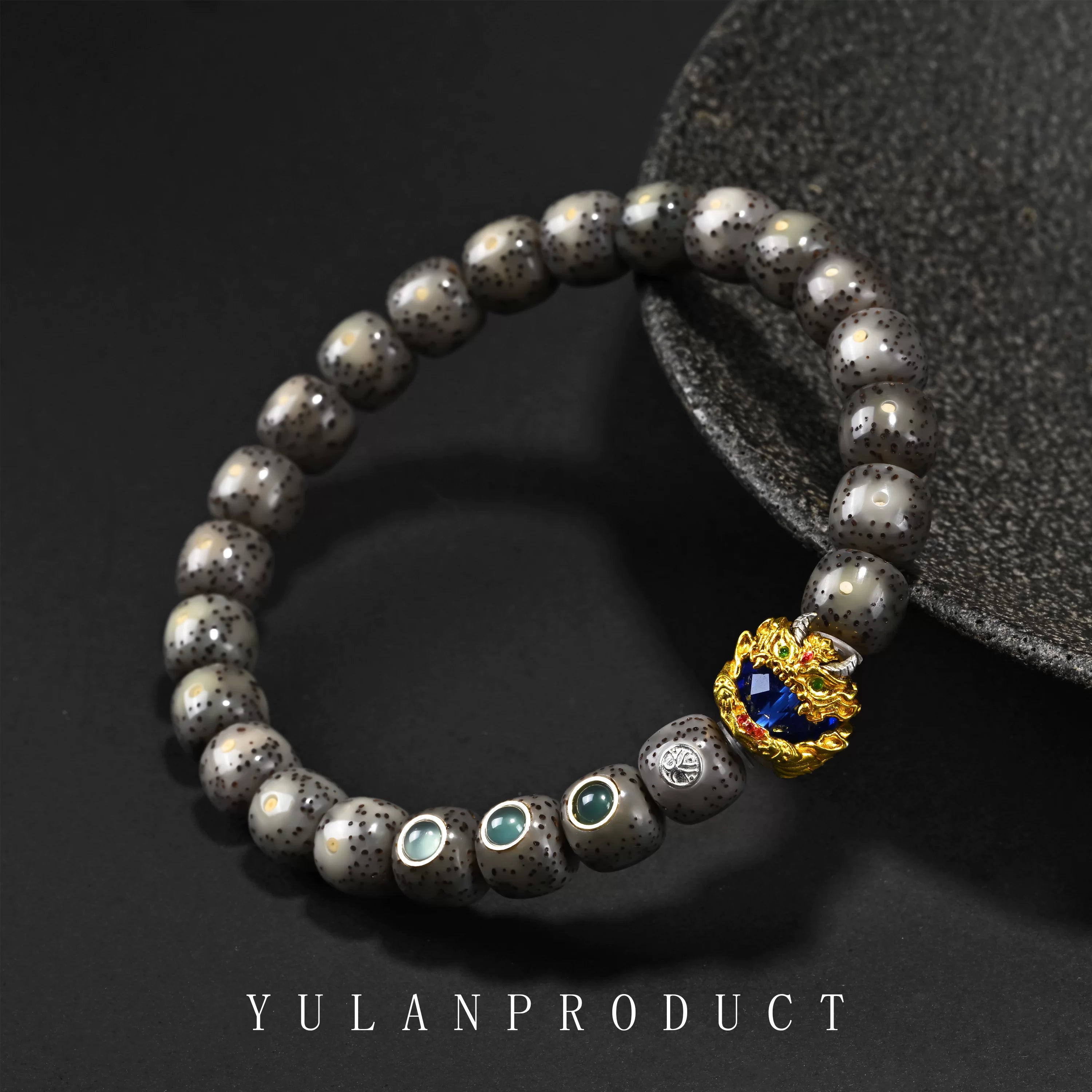 Yulan Wenwan [Xuanwu Town Ku Jianbing] Xingyue Bodhi waxy ice stone jade material 9mm disc play bracelet