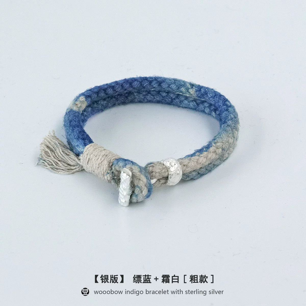 Handmade Indigo Dyed Cotton Linen Braided T Buckle Bracelet Antique Brass Clasp Unisex Couple Woven Bracelet Trendy Street Style Fashion Jewelry Gift for Men Women Boyfriend Girlfriend
