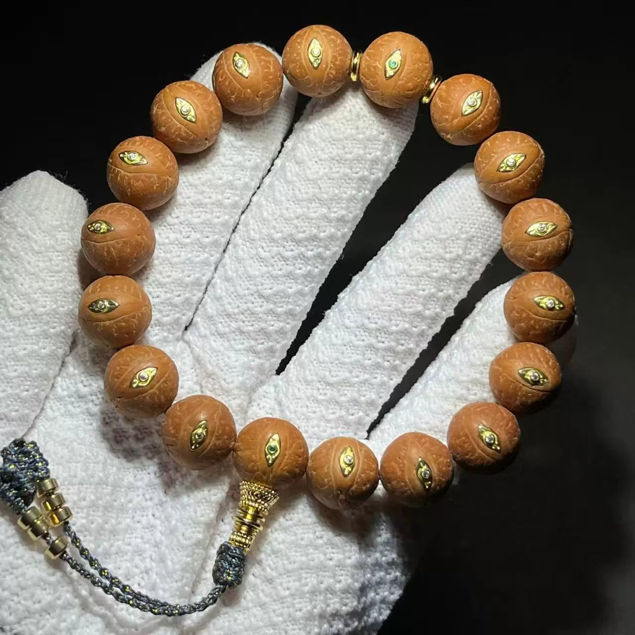 Genuine Nepalese Phoenix Eye Bodhi Bracelet Original Seed Inlaid Faro Eye Dragon Claw Handheld Wenwan Rosary Bead Factory Direct Sales