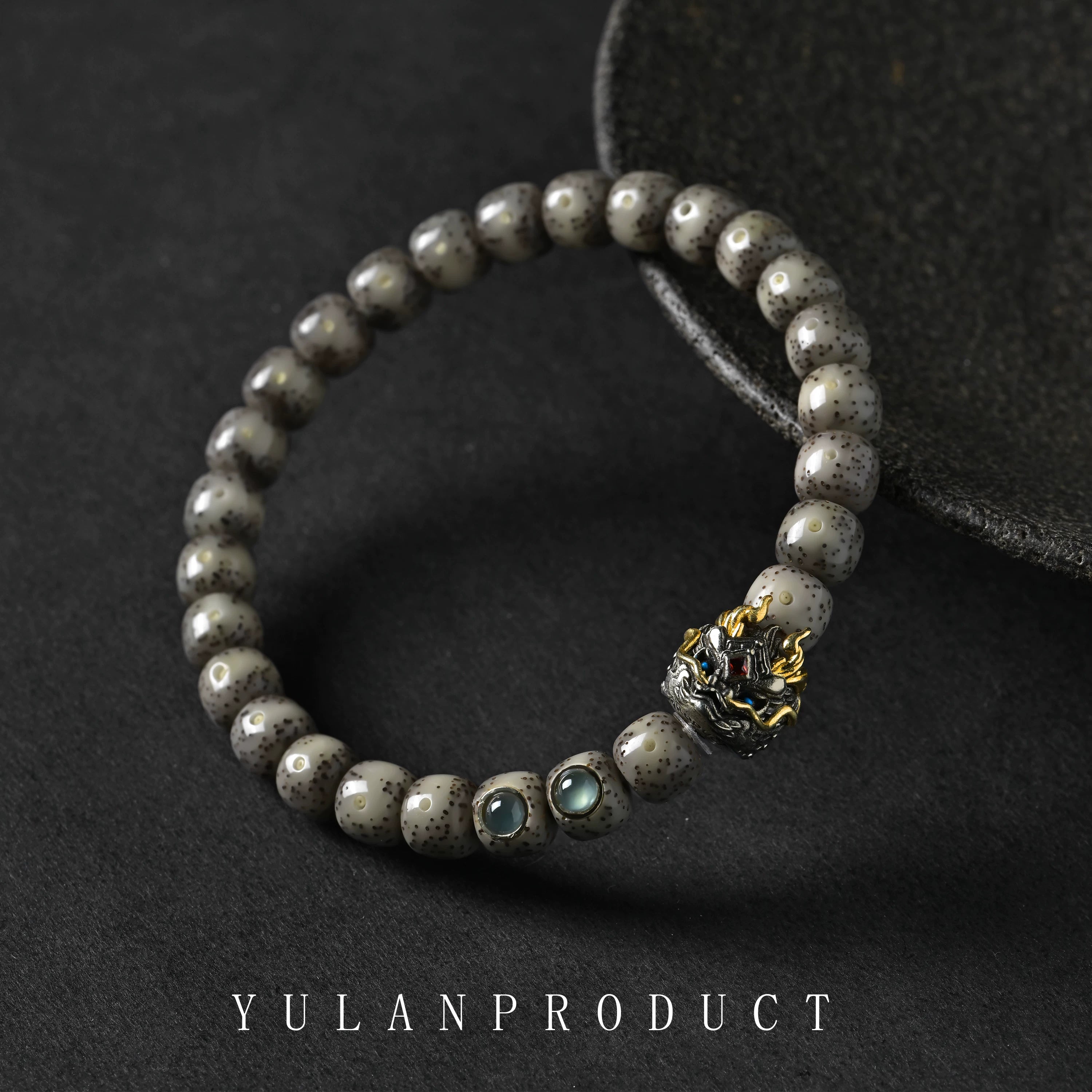 Yulan Wenwan [Xuanwu Town Ku Jianbing] Xingyue Bodhi waxy ice stone jade material 9mm disc play bracelet