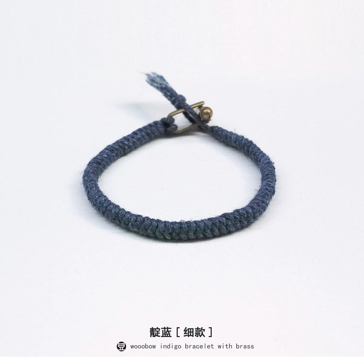 Handmade Braided Diamond Knot Cotton Linen Indigo Dyed Bracelet With Brass T Clasp Unisex Couple Woven Bangle Trendy Fashion Jewelry Gift For Men And Women