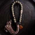 Natural Star-Moon Bodhi Seed Bodhi Prayer Beads Bracelet Waxy Jade Texture Non phase Stone Material Tibetan Style Tassel Handheld Mala Rosary Wrist Bracelet For Meditation Buddhist Prayer Jewelry