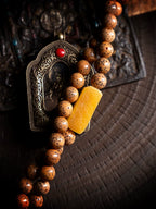 Original Design 108 Beads Aged Star-Moon Bodhi Mala Prayer Beads Bracelet Unisex Tibetan Style Hand String For Meditation Daily Wear And Spiritual Collection
