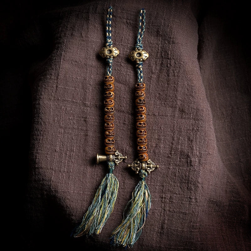 Authentic Tibetan Kajegdo Standard Counter Beads Accessory Yak Bone Camel Bone Mala Bracelet Side Pendant Tassel Small Tibetan Element Jewelry