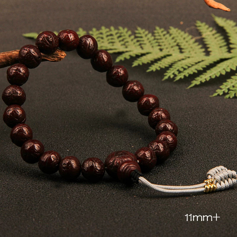 Natural round Nepalese phoenix eye Bodhi bracelet, Buddha beads, small single circle, handheld men's and women's rosary beads, beeswax accessories, Wenwan