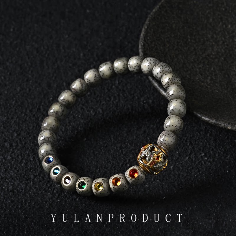 Yulan Wenwan [Xuanwu Town Ku Jianbing] Xingyue Bodhi waxy ice stone jade material 9mm disc play bracelet