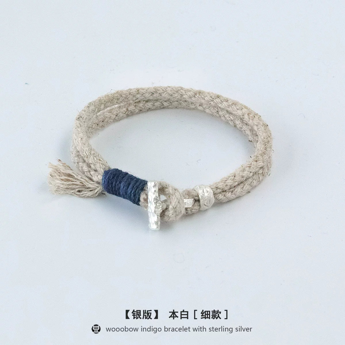 Handmade Indigo Dyed Cotton Linen Braided T Buckle Bracelet Antique Brass Clasp Unisex Couple Woven Bracelet Trendy Street Style Fashion Jewelry Gift for Men Women Boyfriend Girlfriend