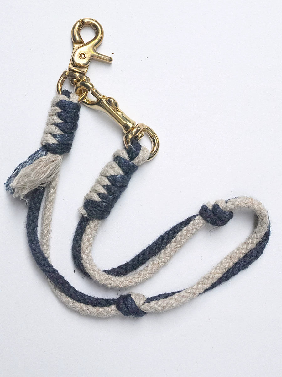 Hand Woven Cotton Linen Indigo Strap Vintage Style Lanyard for Wallet Phone Badge ID Key Chain Waist Belt Unique Fashion Gift for Men Women