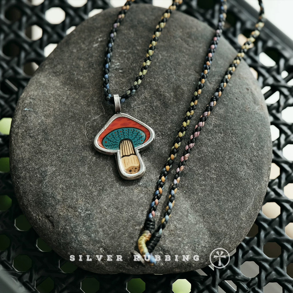 Original Handmade Unique Enamel Painting Pendant 999 Pure Silver Necklace Handcrafted Independent Design Minimalist Fine Silver Jewelry For Women Everyday Wear And Special Gif