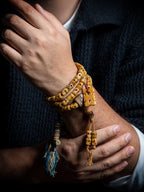 54 Beads Hand Carved Kutulu Master Replica Natural Old Material Yak Bone Mala Prayer Beads Bracelet Sidpa Gyalpo Skull Handcrafted Yak Bone Tibetan Buddhist Rosary Wristband