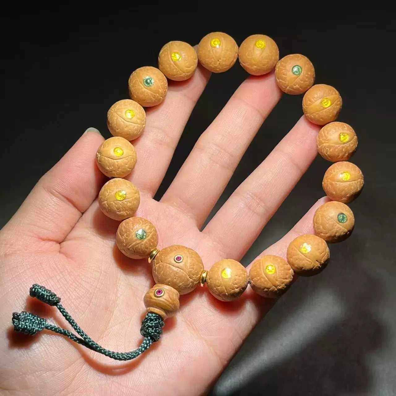 Genuine Nepalese Phoenix Eye Bodhi Bracelet Original Seed Inlaid Faro Eye Dragon Claw Handheld Wenwan Rosary Bead Factory Direct Sales