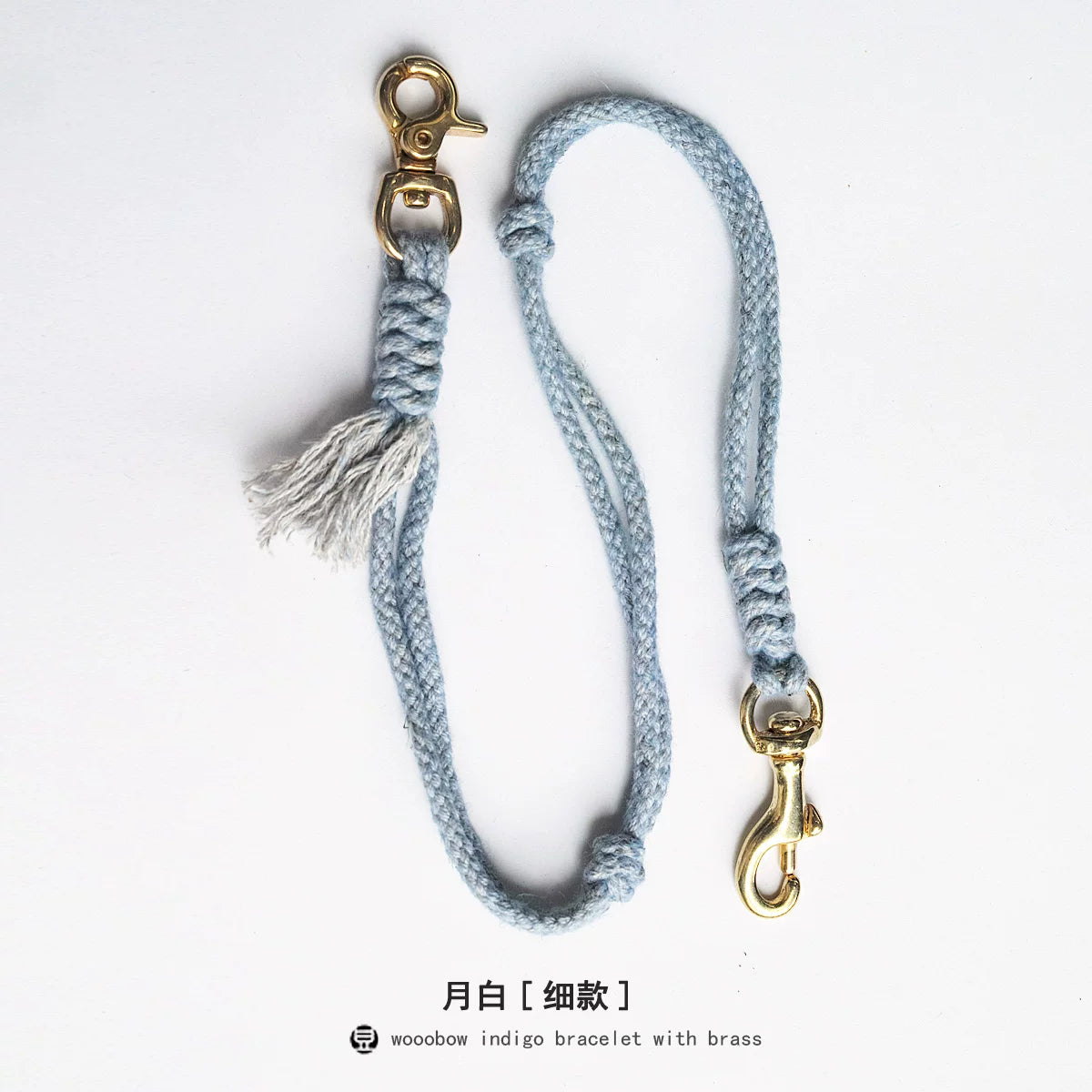 Hand Woven Cotton Linen Indigo Strap Vintage Style Lanyard for Wallet Phone Badge ID Key Chain Waist Belt Unique Fashion Gift for Men Women