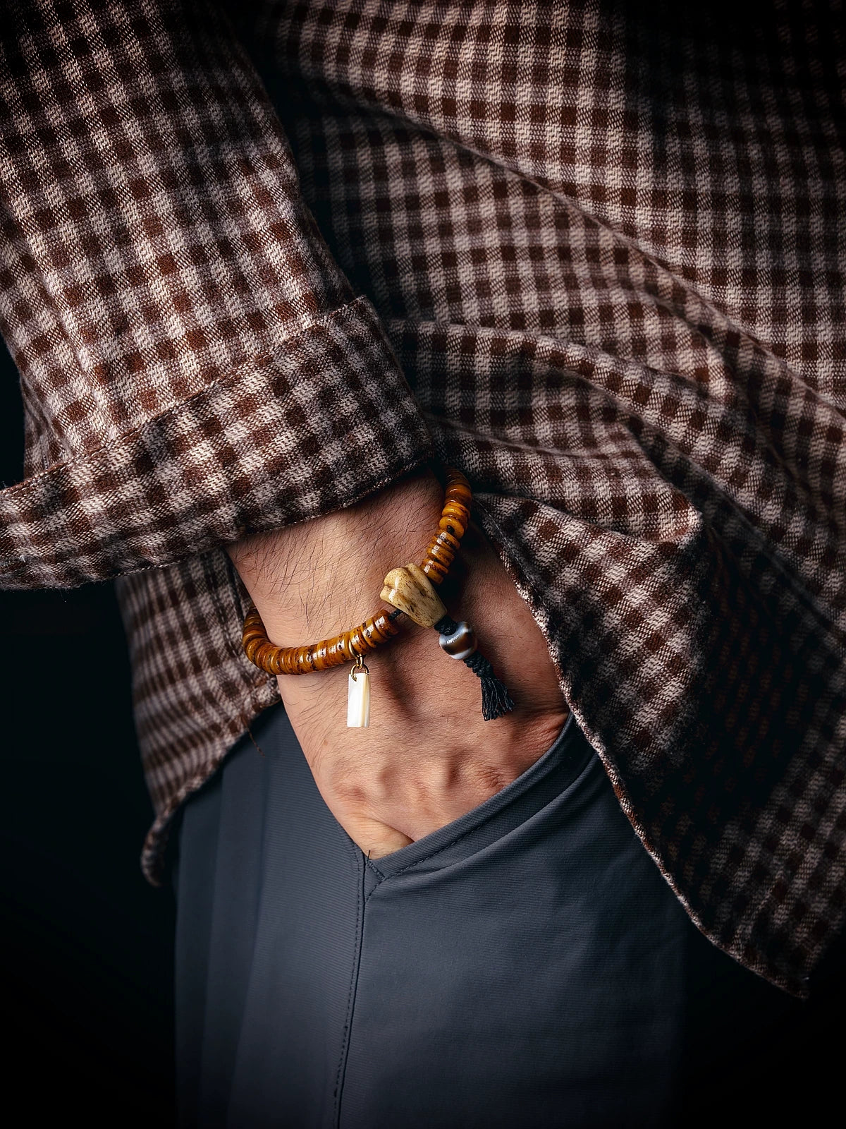 Original Tibetan Style Antique Yak Bone Beads Bracelet Traditional Tibetan Sacred Spirit Bone Handheld Mala For Hand Polishing Play Collection