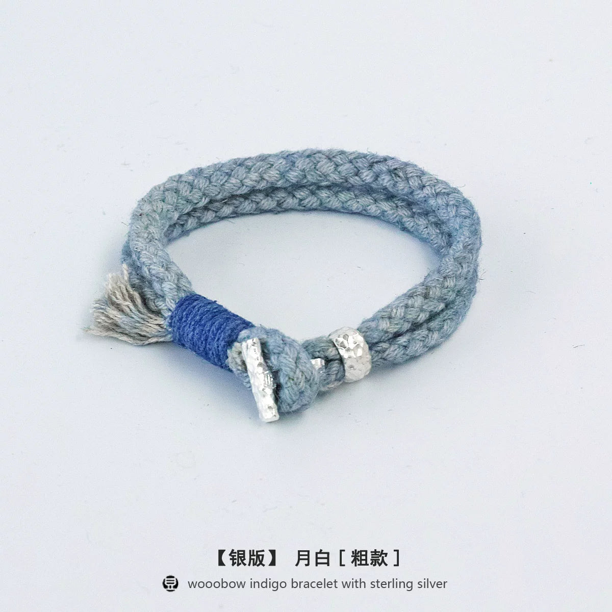 Handmade Indigo Dyed Cotton Linen Braided T Buckle Bracelet Antique Brass Clasp Unisex Couple Woven Bracelet Trendy Street Style Fashion Jewelry Gift for Men Women Boyfriend Girlfriend