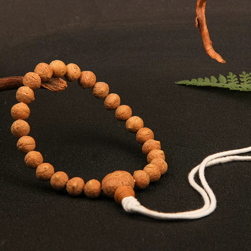 Natural round Nepalese phoenix eye Bodhi bracelet, Buddha beads, small single circle, handheld men's and women's rosary beads, beeswax accessories, Wenwan