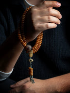 108 stykker gamle tibetanske naturlige yak-knogle bedekranse Mala armbånd mænd armbånd til daglig brug håndholdt buddhistisk Mala yak-knogle smykker